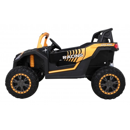 Buggy ATV Racing pro 2 děti zlatá + pohon 4x4 + dálkové ovládání + pomalý start + MP3 LED