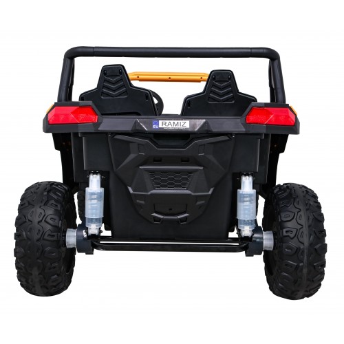 Buggy ATV Racing pro 2 děti zlatá + pohon 4x4 + dálkové ovládání + pomalý start + MP3 LED