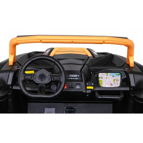 Buggy ATV Racing pro 2 děti zlatá + pohon 4x4 + dálkové ovládání + pomalý start + MP3 LED