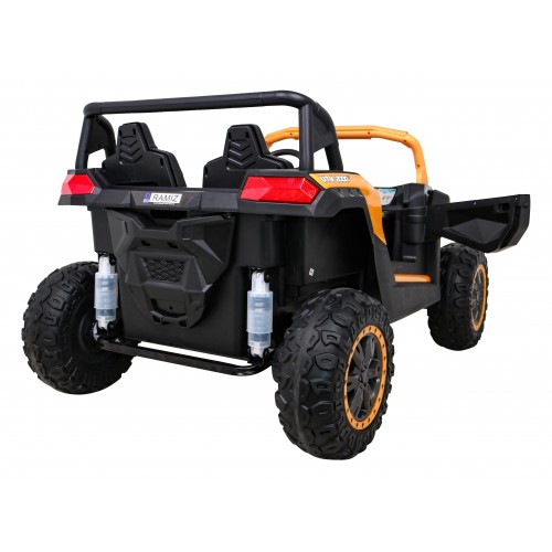 Buggy ATV Racing pro 2 děti zlatá + pohon 4x4 + dálkové ovládání + pomalý start + MP3 LED