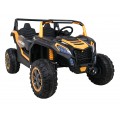 Buggy ATV Racing pro 2 děti zlatá + pohon 4x4 + dálkové ovládání + pomalý start + MP3 LED