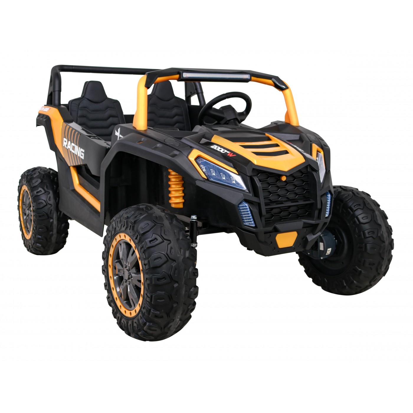 Buggy ATV Racing pro 2 děti zlatá + pohon 4x4 + dálkové ovládání + pomalý start + MP3 LED