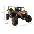 Buggy ATV Racing pro 2 děti zlatá + pohon 4x4 + dálkové ovládání + pomalý start + MP3 LED