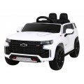 Elektrické dětské auto Chevrolet Tahoe bílé + dálkové ovládání + EVA + rádio MP3 + LED