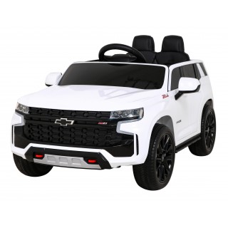 Elektrické dětské auto Chevrolet Tahoe bílé + dálkové ovládání + EVA + rádio MP3 + LED