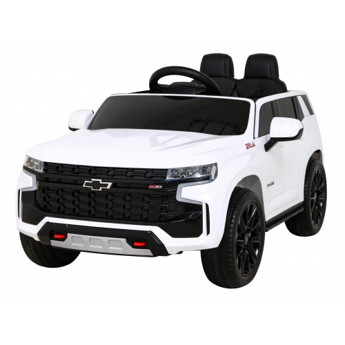 Elektrické dětské auto Chevrolet Tahoe bílé + dálkové ovládání + EVA + rádio MP3 + LED