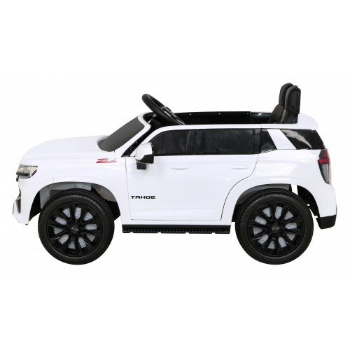 Elektrické dětské auto Chevrolet Tahoe bílé + dálkové ovládání + EVA + rádio MP3 + LED