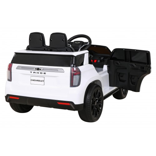 Elektrické dětské auto Chevrolet Tahoe bílé + dálkové ovládání + EVA + rádio MP3 + LED
