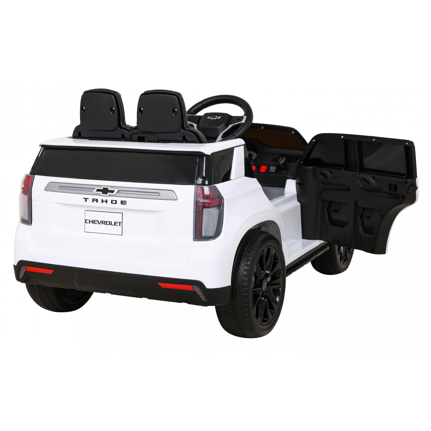 Elektrické dětské auto Chevrolet Tahoe bílé + dálkové ovládání + EVA + rádio MP3 + LED