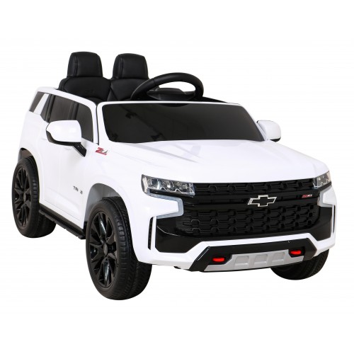Elektrické dětské auto Chevrolet Tahoe bílé + dálkové ovládání + EVA + rádio MP3 + LED