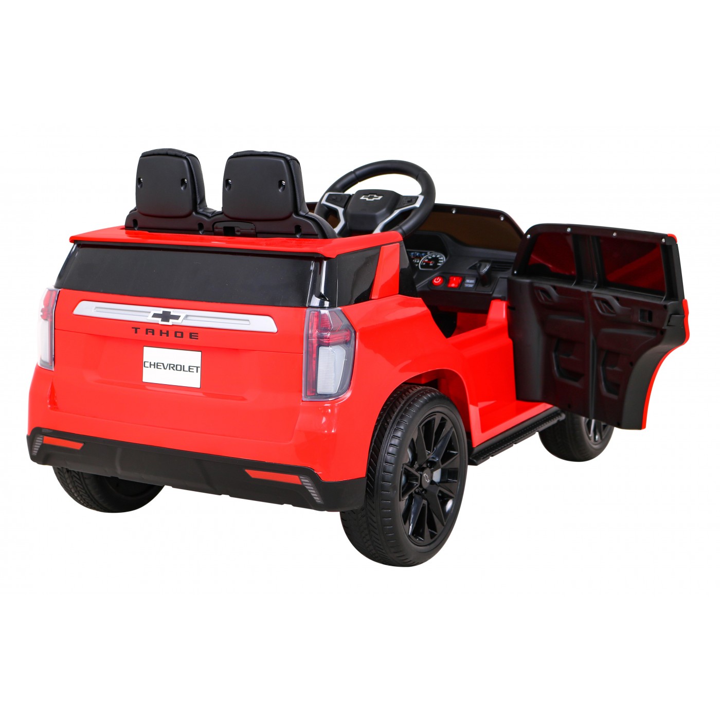 Elektrické dětské auto Chevrolet Tahoe červené + dálkové ovládání + EVA + MP3 rádio + LED