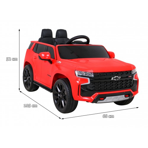 Elektrické dětské auto Chevrolet Tahoe červené + dálkové ovládání + EVA + MP3 rádio + LED