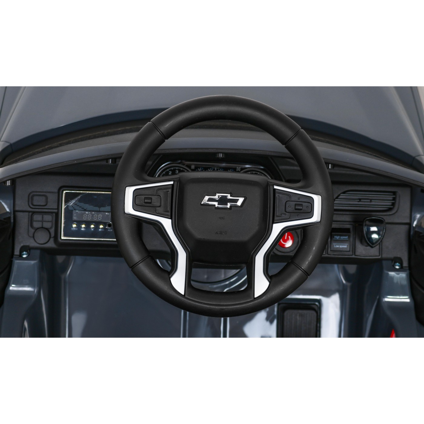 Elektrické dětské auto Chevrolet Tahoe šedé + dálkové ovládání + EVA + MP3 rádio + LED