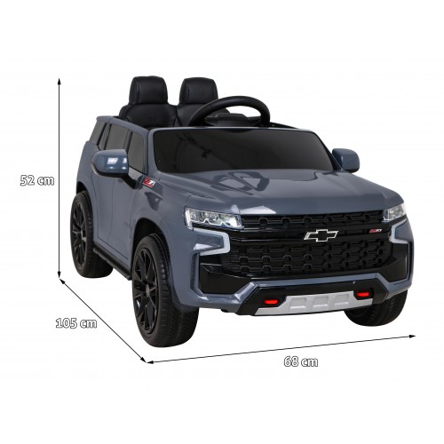 Elektrické dětské auto Chevrolet Tahoe šedé + dálkové ovládání + EVA + MP3 rádio + LED