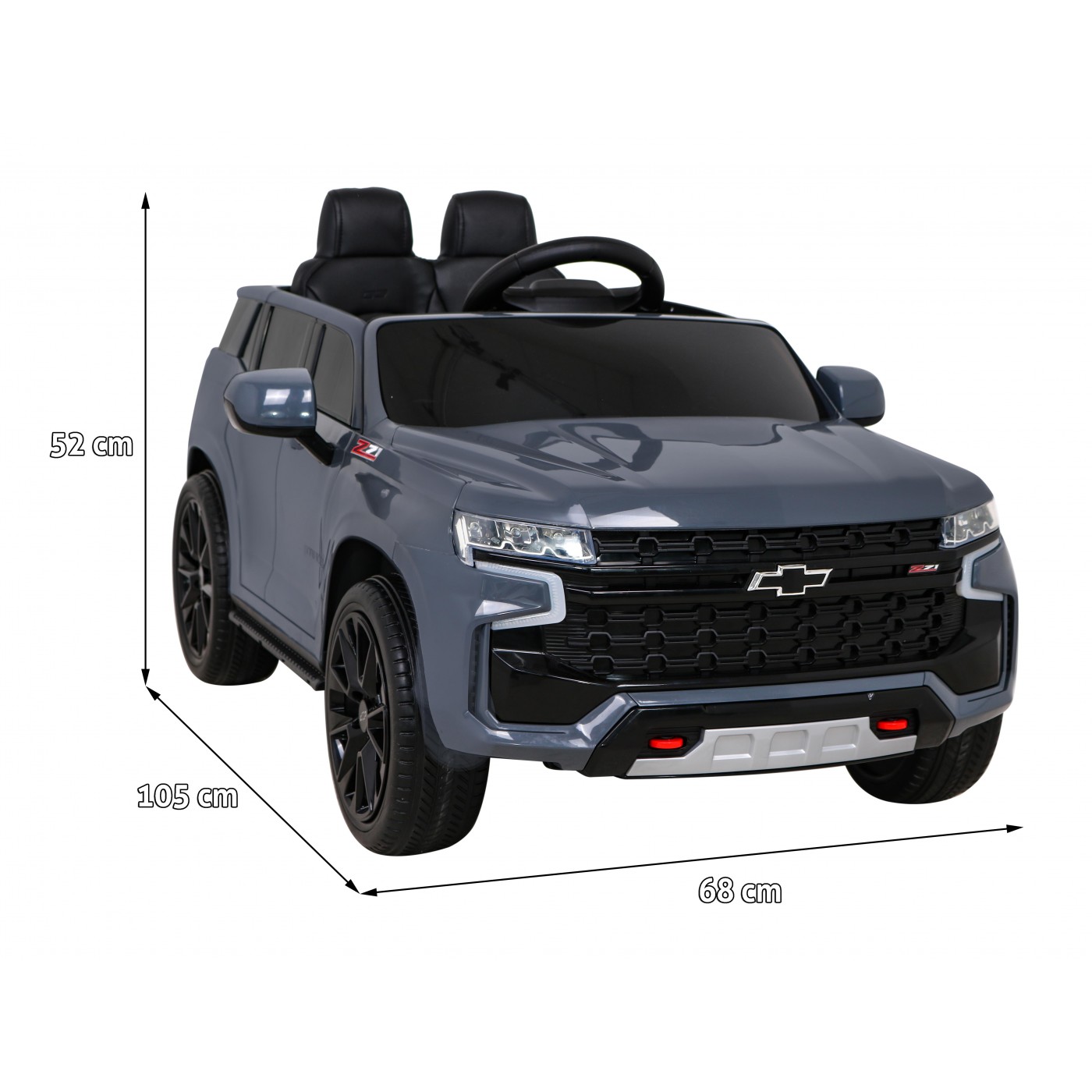 Elektrické dětské auto Chevrolet Tahoe šedé + dálkové ovládání + EVA + MP3 rádio + LED
