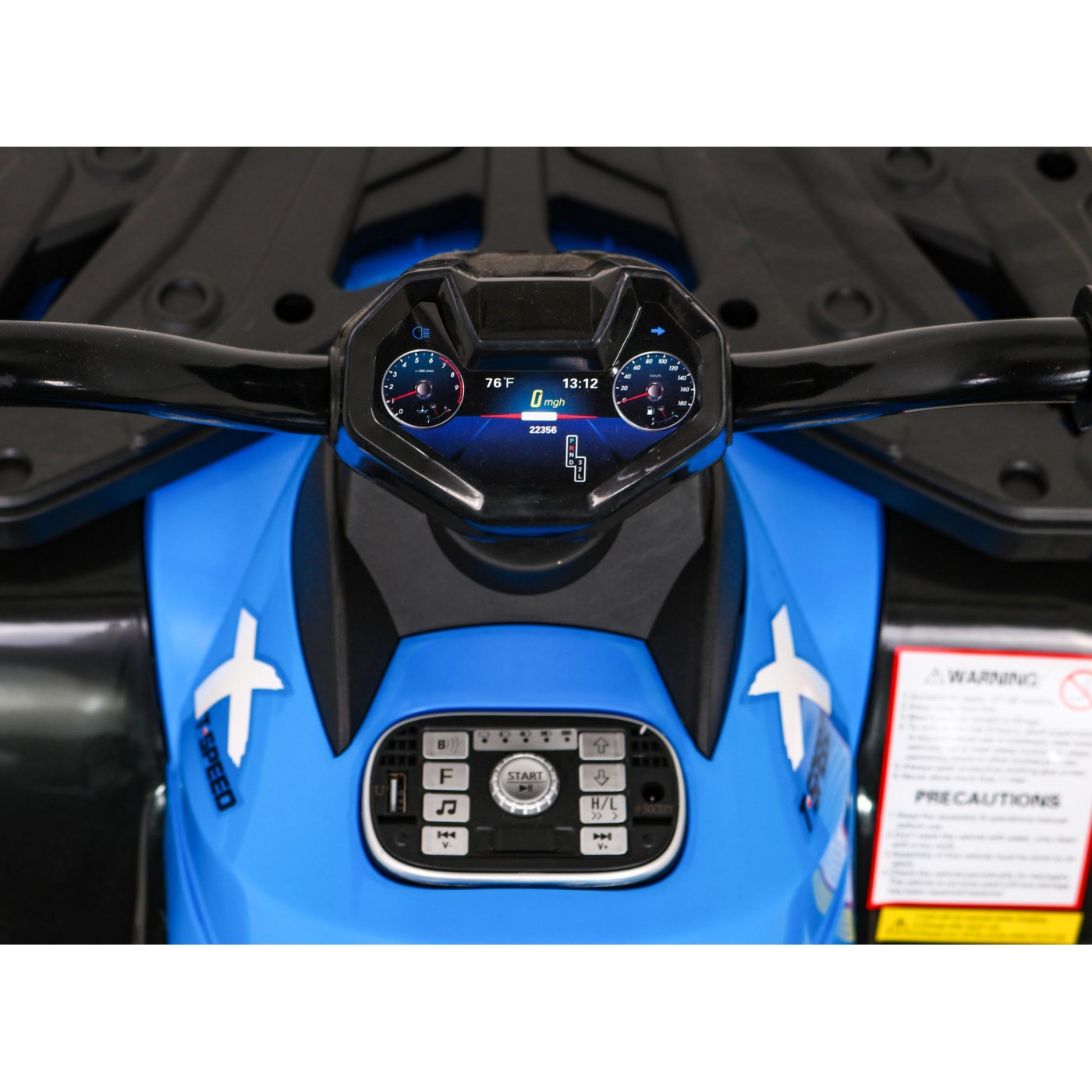Quad XT-Speed pro děti modrý + Drive 4x4 + EVA + Pomalý start + Rádio MP3 + LED