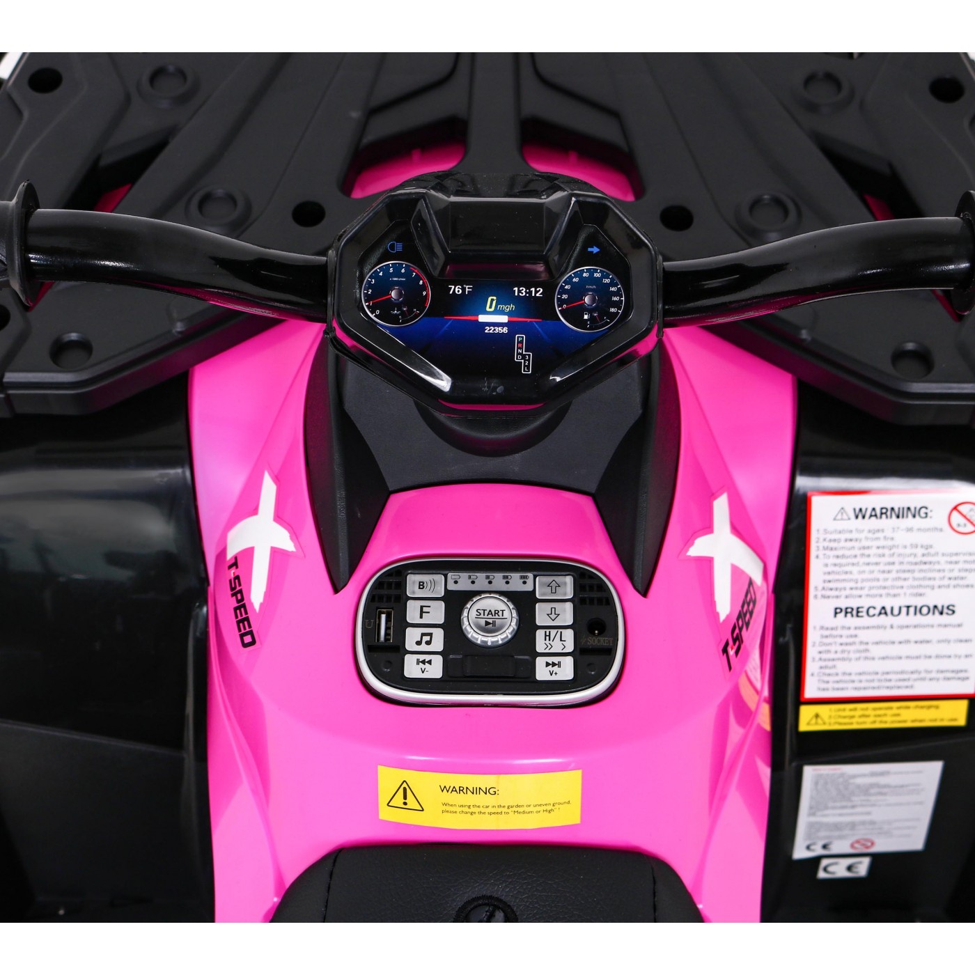 Quad XT-Speed pro děti růžový + Drive 4x4 + EVA + Pomalý start + Rádio MP3 + LED