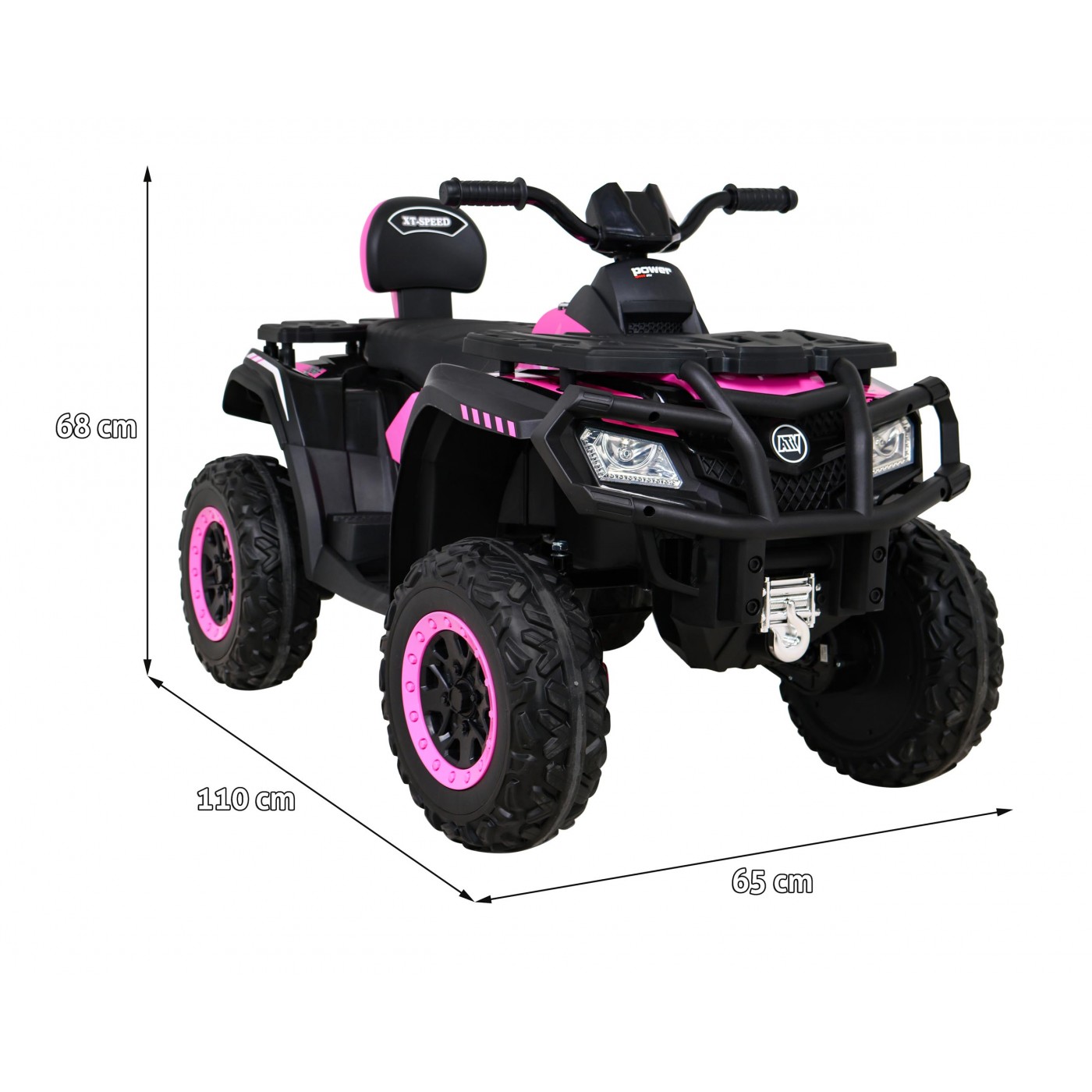 Quad XT-Speed pro děti růžový + Drive 4x4 + EVA + Pomalý start + Rádio MP3 + LED