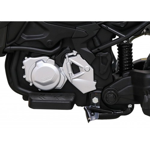 Policejní motor BMW F850 GS na baterii pro děti Pomocná kola Světla sirény 2 kufry Pomalý start