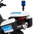 Policejní motor BMW F850 GS na baterii pro děti Pomocná kola Světla sirény 2 kufry Pomalý start