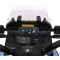 Policejní motor BMW F850 GS na baterii pro děti Pomocná kola Světla sirény 2 kufry Pomalý start
