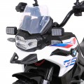 Dětský bateriový motor BMW F850 GS bílá + přídavná kola + audio LED + pomalý start + EVA