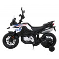 Dětský bateriový motor BMW F850 GS bílá + přídavná kola + audio LED + pomalý start + EVA