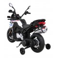 Dětský bateriový motor BMW F850 GS bílá + přídavná kola + audio LED + pomalý start + EVA