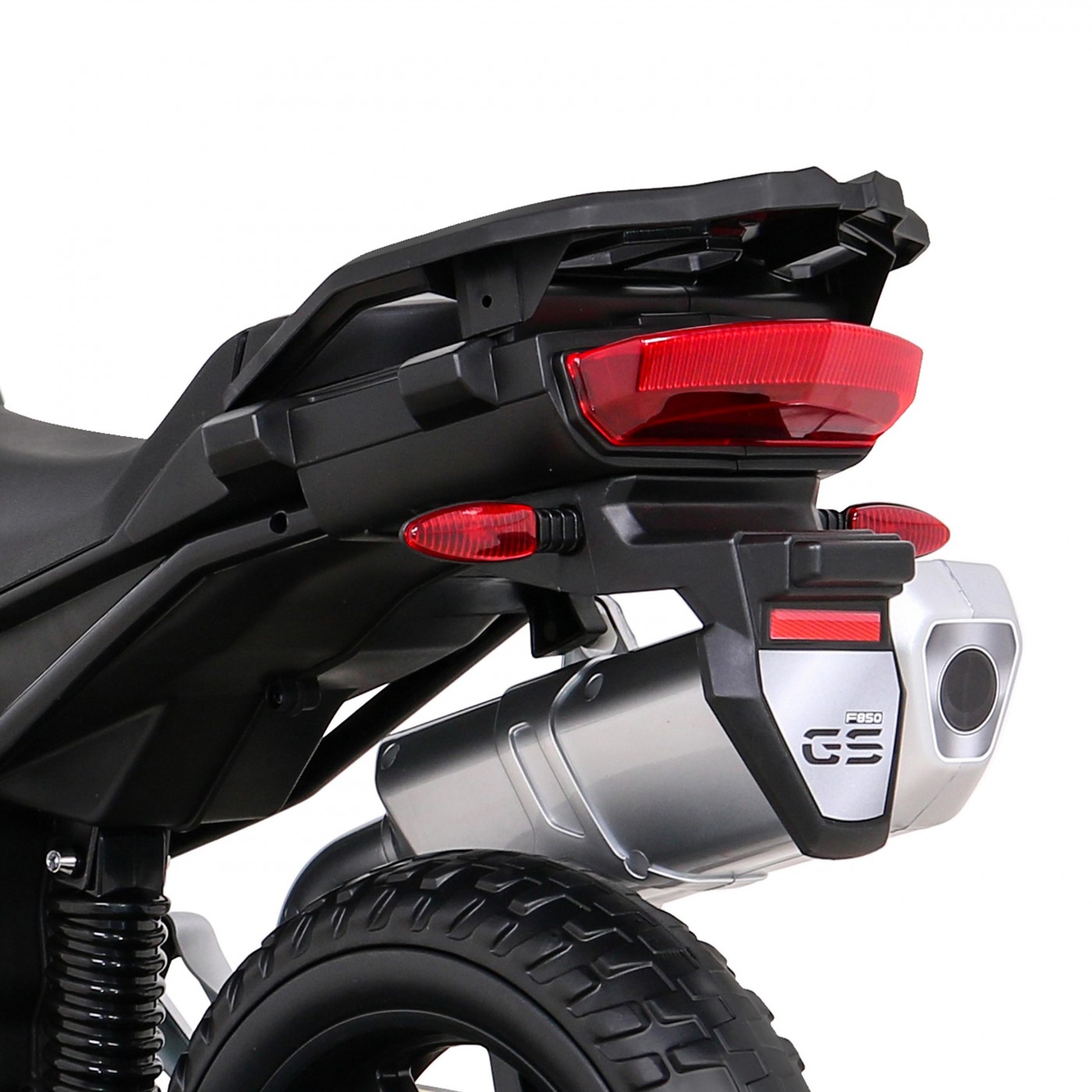 Dětský bateriový motor BMW F850 GS bílá + přídavná kola + audio LED + pomalý start + EVA