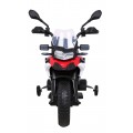 Dětský bateriový motor BMW F850 GS červený + přídavná kola + audio LED + pomalý start + EVA