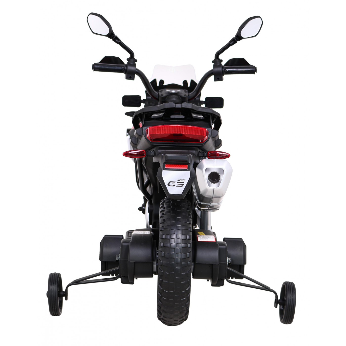 Dětský bateriový motor BMW F850 GS červený + přídavná kola + audio LED + pomalý start + EVA