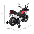 Dětský bateriový motor BMW F850 GS červený + přídavná kola + audio LED + pomalý start + EVA