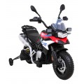 Dětský bateriový motor BMW F850 GS červený + přídavná kola + audio LED + pomalý start + EVA