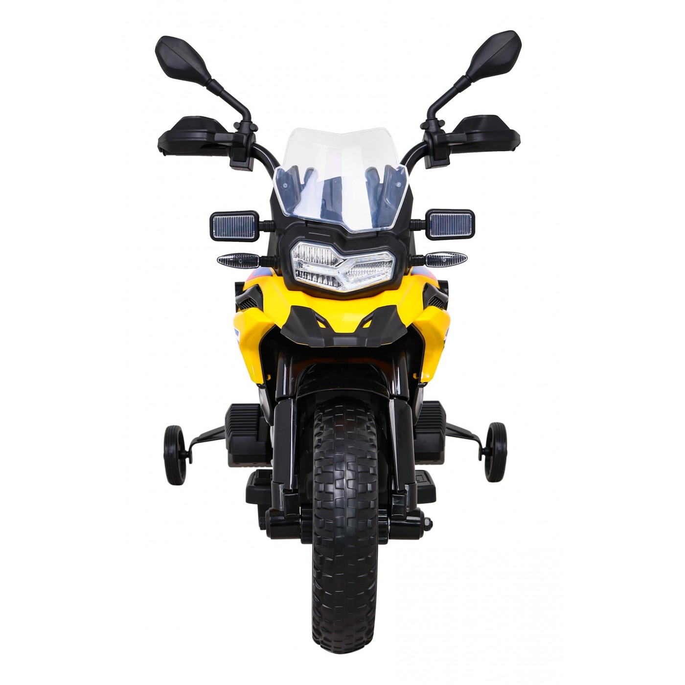 Motor BMW F850 GS na baterii pro děti Žlutá + Pomocná kola + Audio LED + Pomalý start + EVA