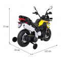 Motor BMW F850 GS na baterii pro děti Žlutá + Pomocná kola + Audio LED + Pomalý start + EVA
