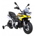 Motor BMW F850 GS na baterii pro děti Žlutá + Pomocná kola + Audio LED + Pomalý start + EVA