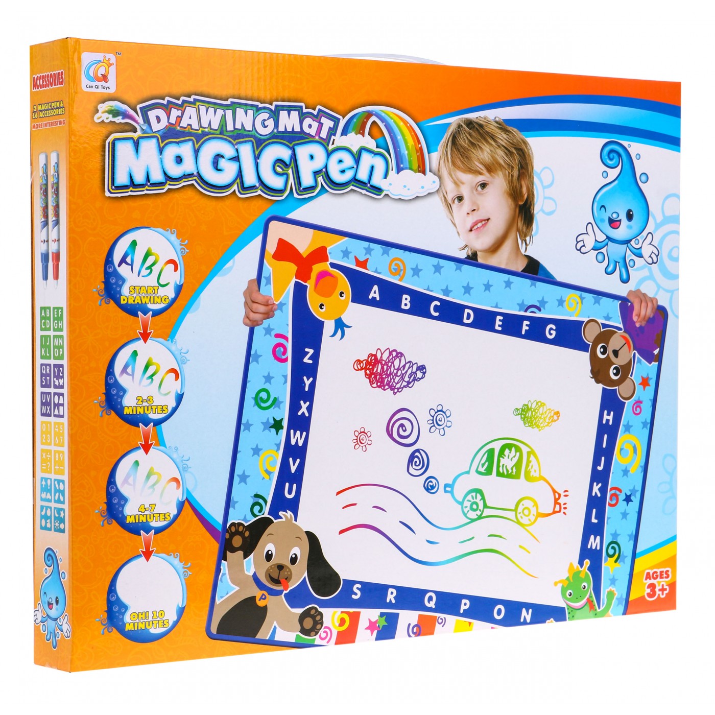 Podložka na vodu s doplňky pro děti 3+ Kreativní zábava + 2 pera + 16 šablon