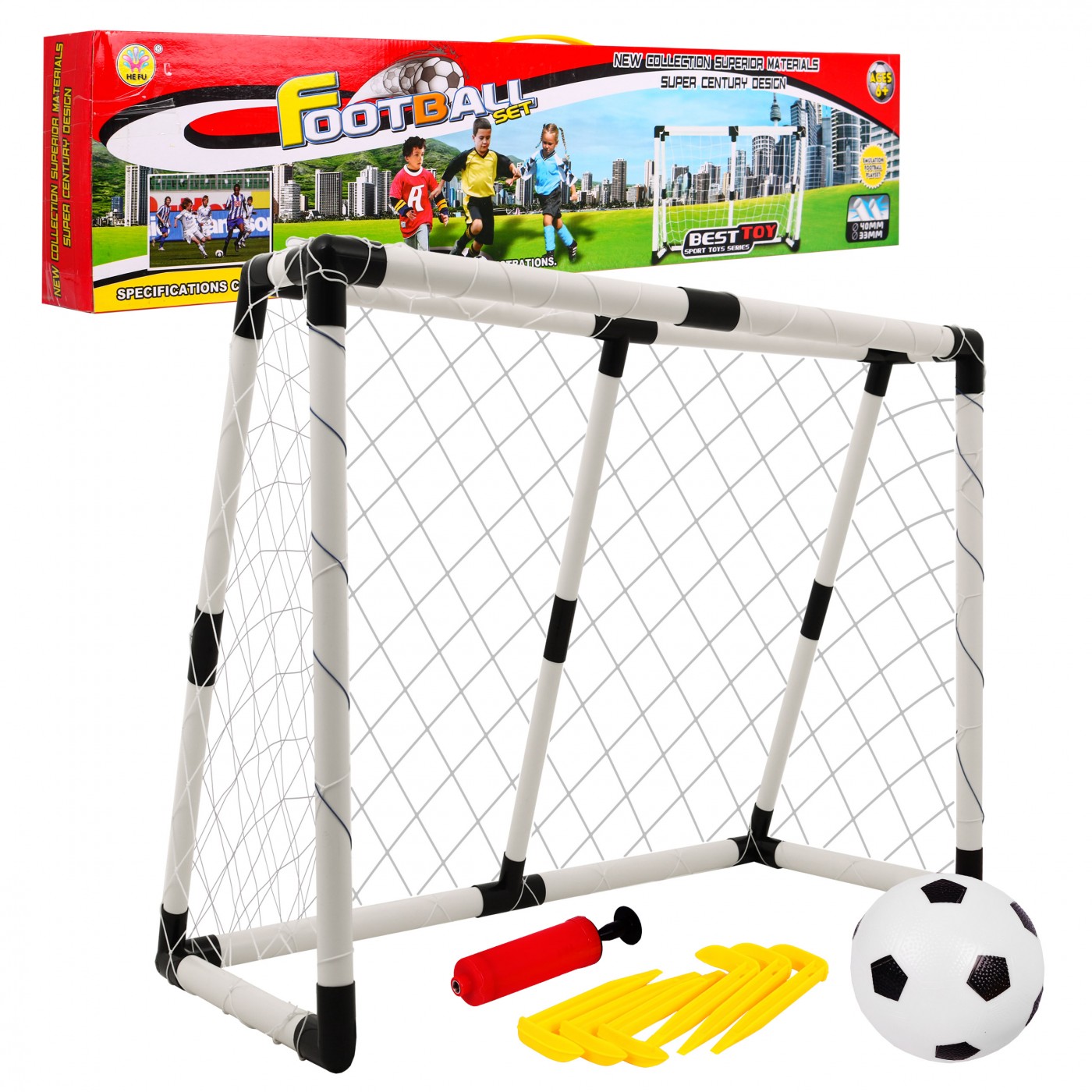 Velká dětská zahradní brána 6+ Sada na fotbal + Míč s pumpou