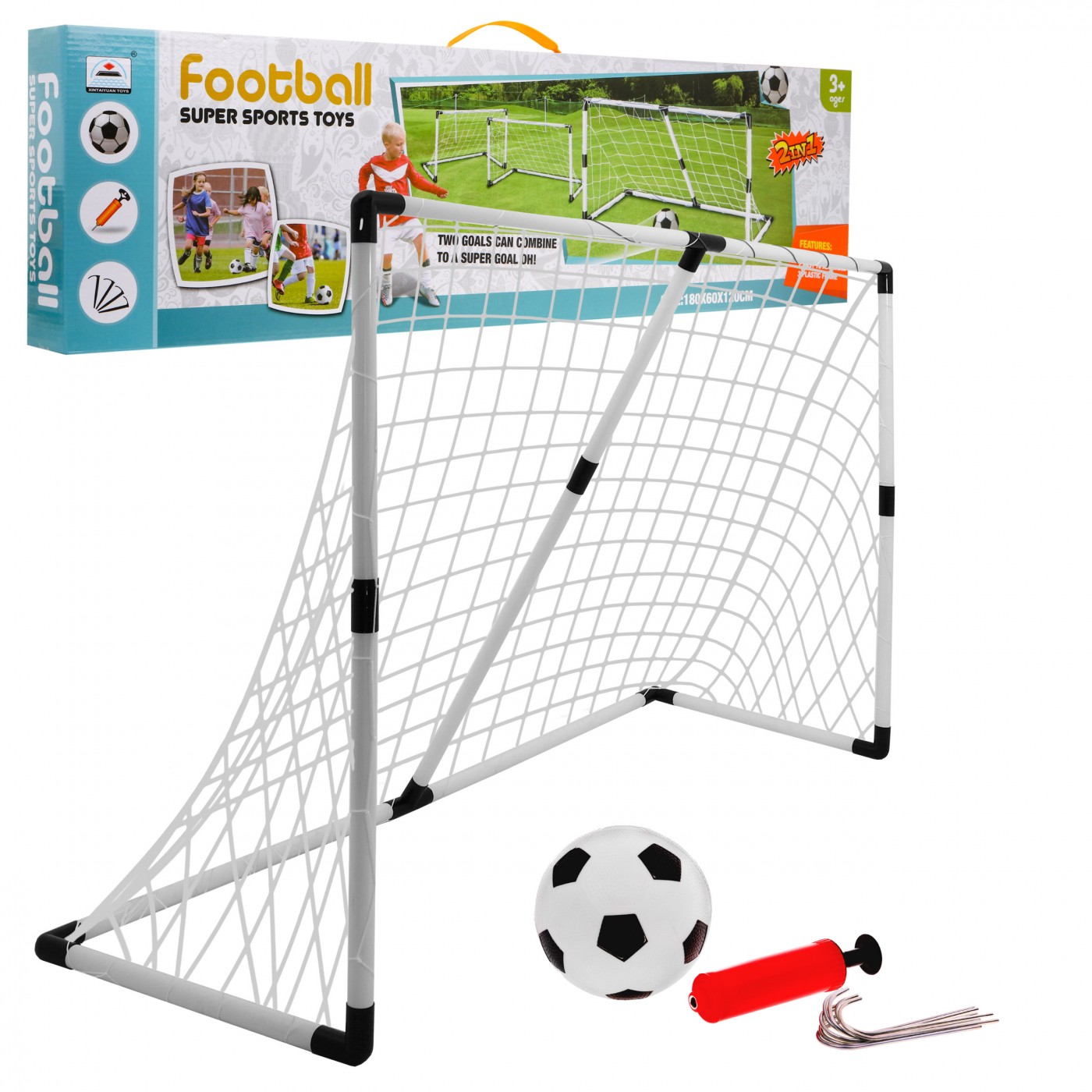 2v1 dětská zahradní brána 3 + Fotbal sada velká brána nebo 2 malé + Míč s pumpou