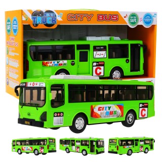 Interaktivní školní autobus pro děti 3+ zelený + otevírání dveří + Zvuky Světla