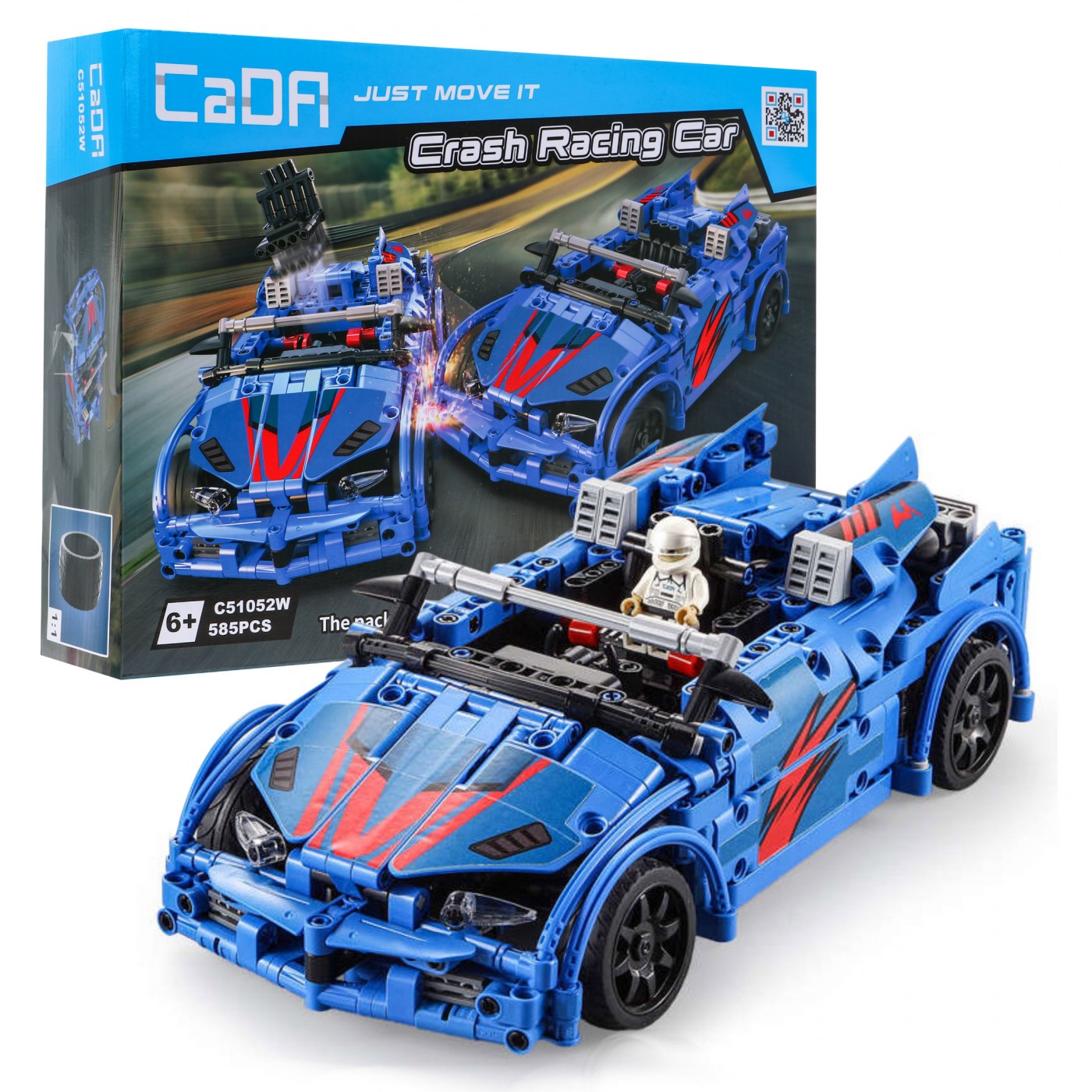 Technické bloky CaDA 585 el. Dálkové ovládání Crush Racing auto pro děti 6+ auto s katapultem