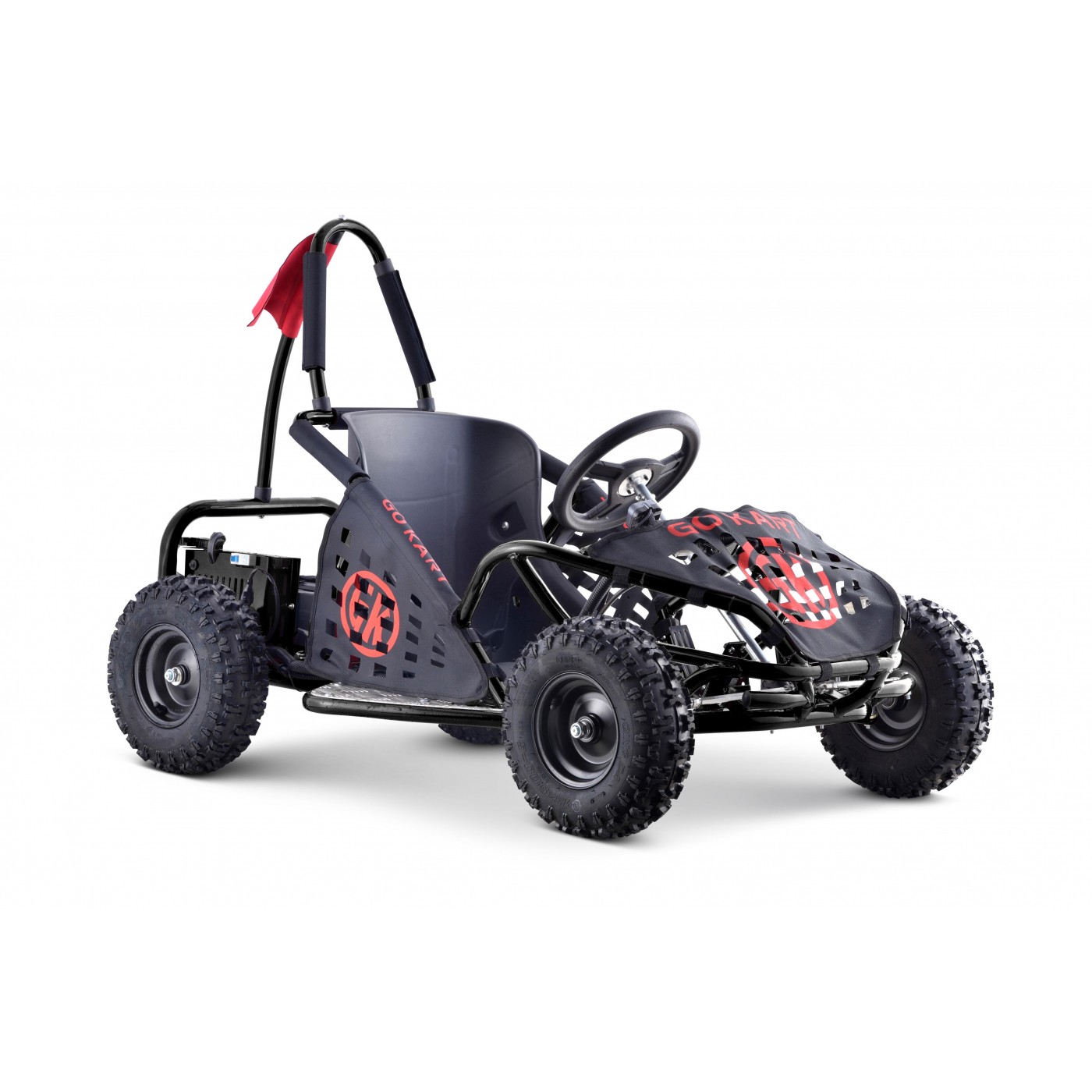 Rychlá dračí motokára pro baterii Černá 30km/h + Motor 1000W + Nafouknutá kola + Nastavení sedadla + Pásy