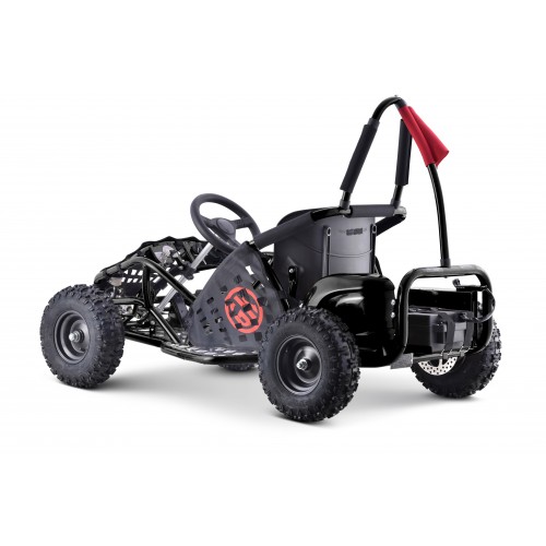 Rychlá dračí motokára pro baterii Černá 30km/h + Motor 1000W + Nafouknutá kola + Nastavení sedadla + Pásy
