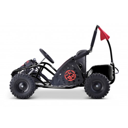 Rychlá dračí motokára pro baterii Černá 30km/h + Motor 1000W + Nafouknutá kola + Nastavení sedadla + Pásy