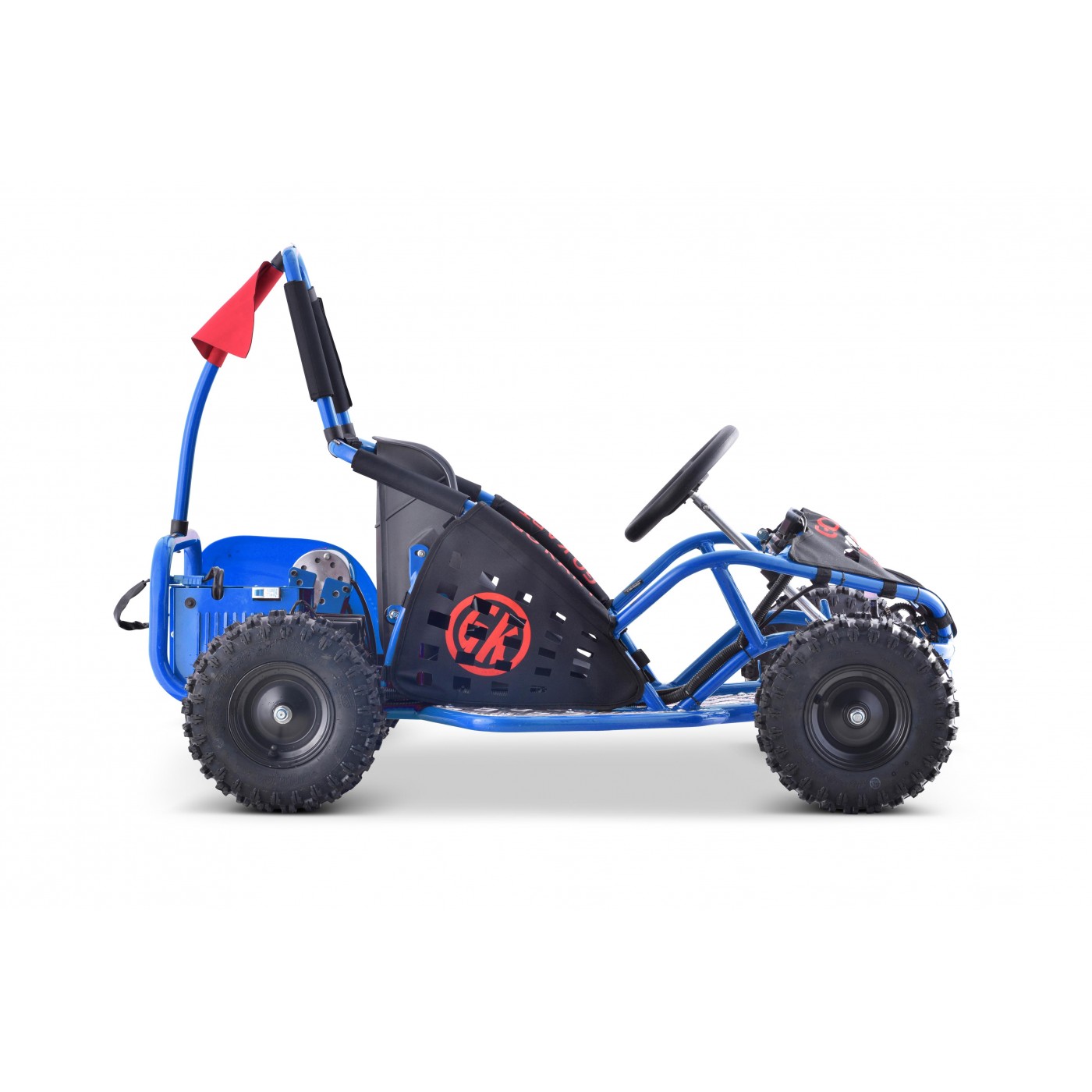 Rychlá dračí motokára na baterii Modrá 30km/h + Motor 1000W + Nafouknutá kola + Nastavení sedadla + Pásy