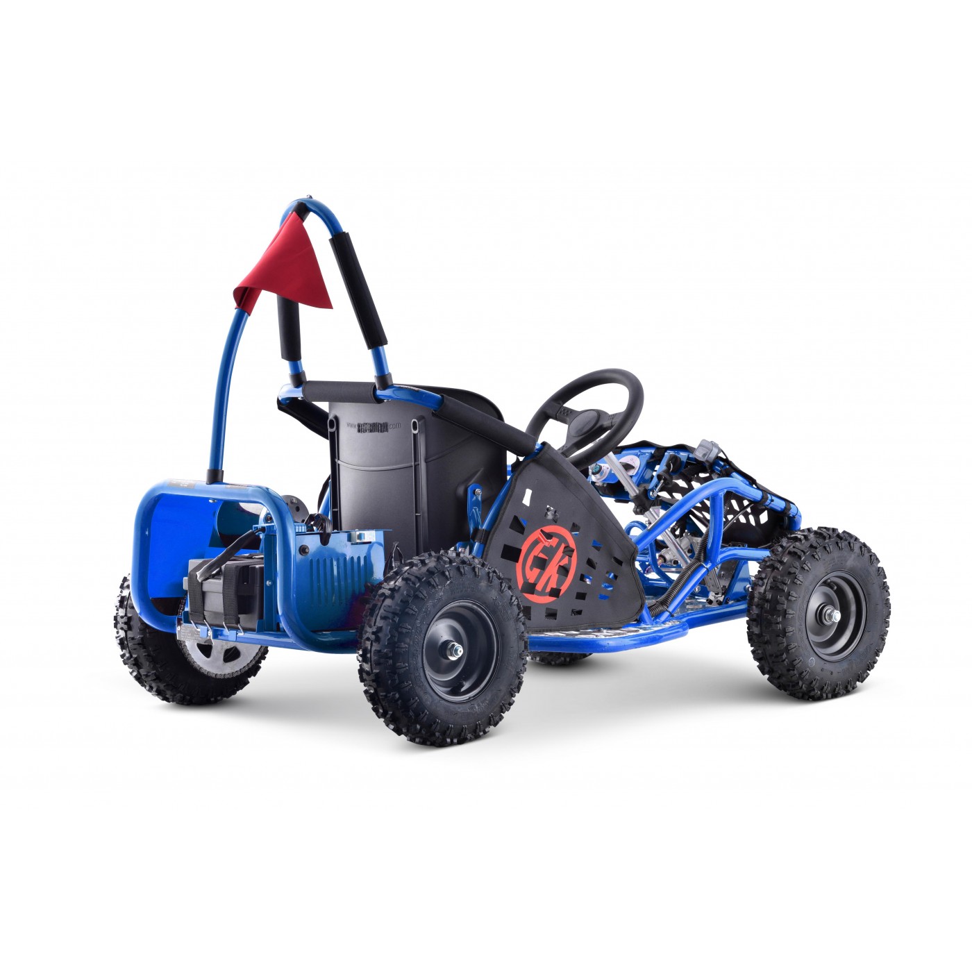 Rychlá dračí motokára na baterii Modrá 30km/h + Motor 1000W + Nafouknutá kola + Nastavení sedadla + Pásy