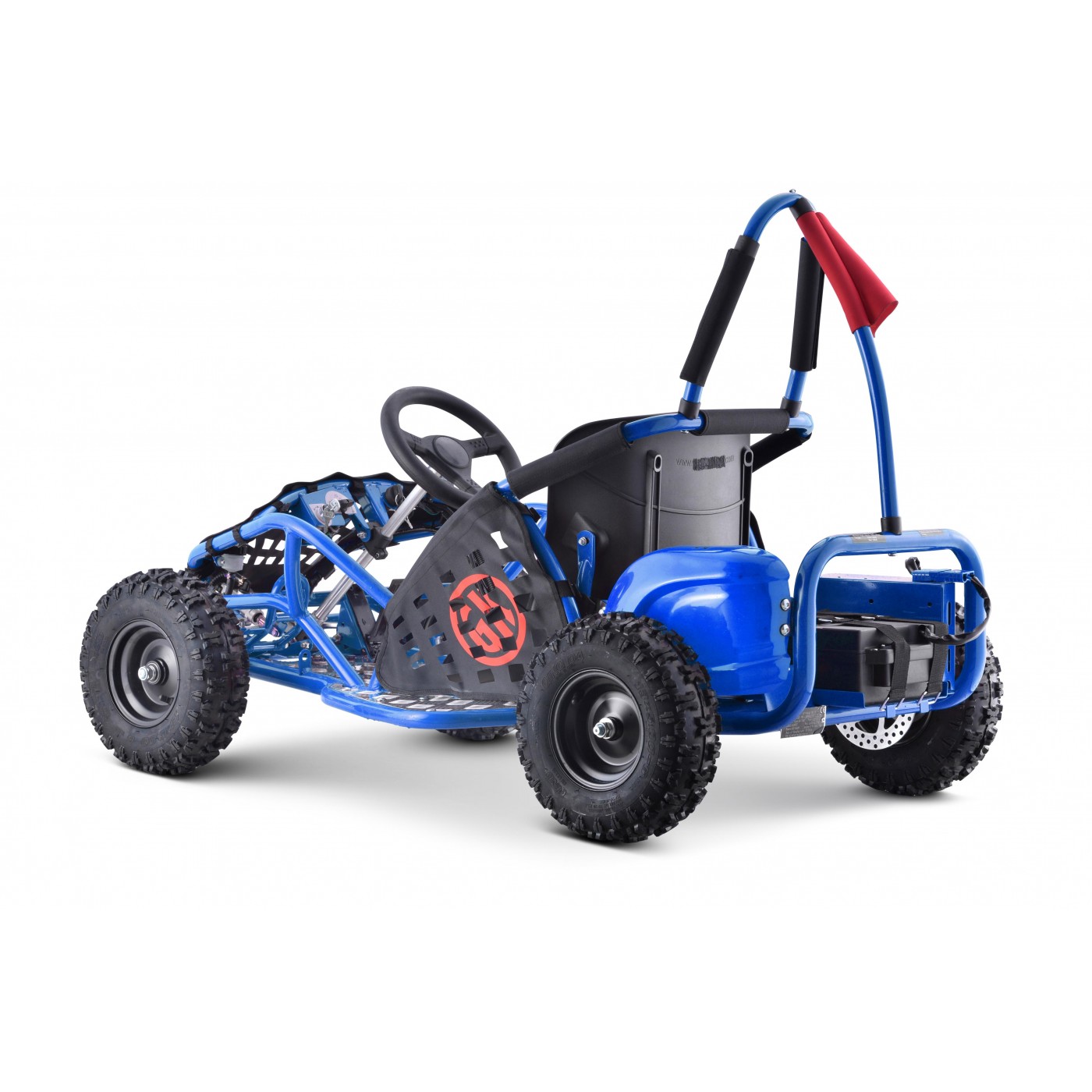 Rychlá dračí motokára na baterii Modrá 30km/h + Motor 1000W + Nafouknutá kola + Nastavení sedadla + Pásy