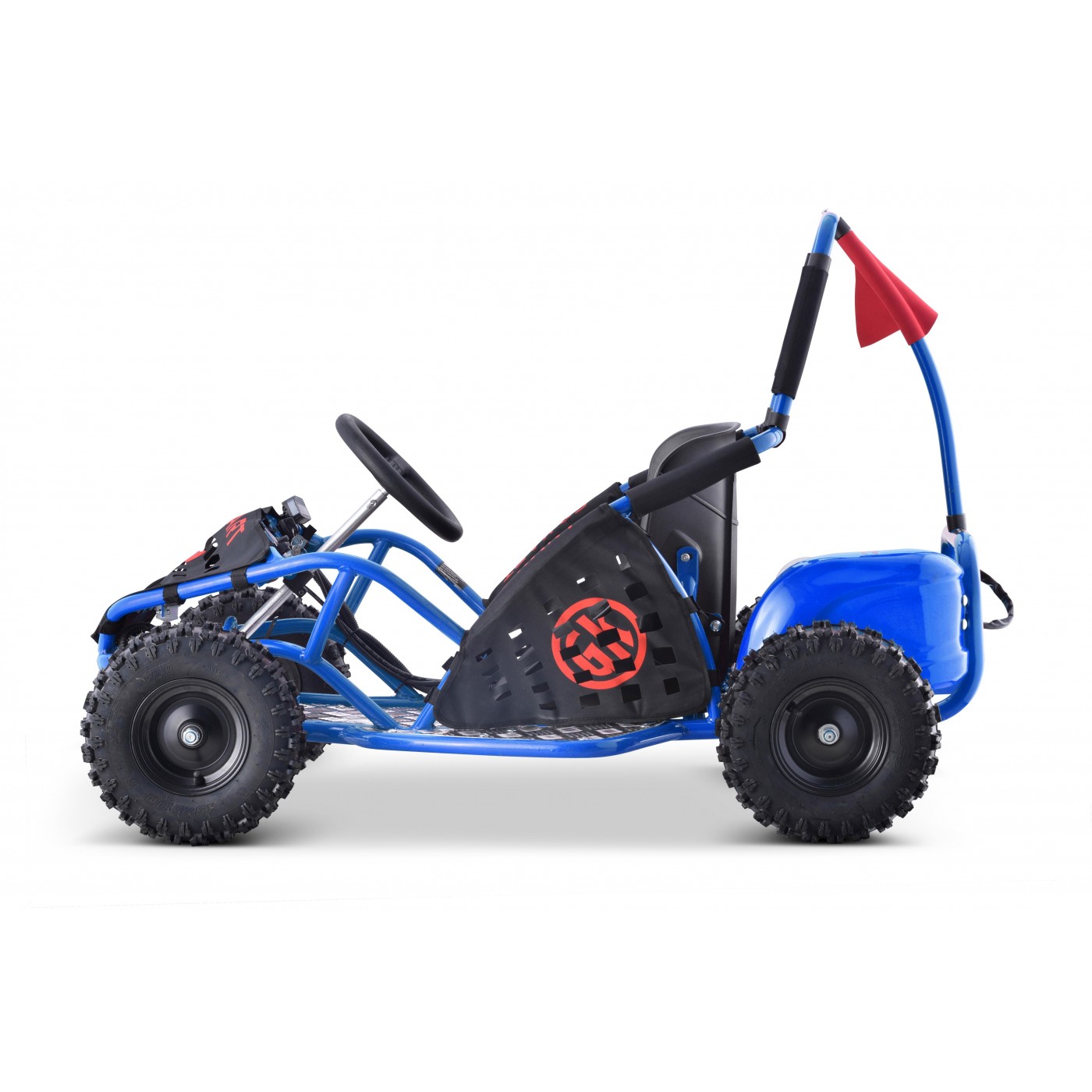 Rychlá dračí motokára na baterii Modrá 30km/h + Motor 1000W + Nafouknutá kola + Nastavení sedadla + Pásy