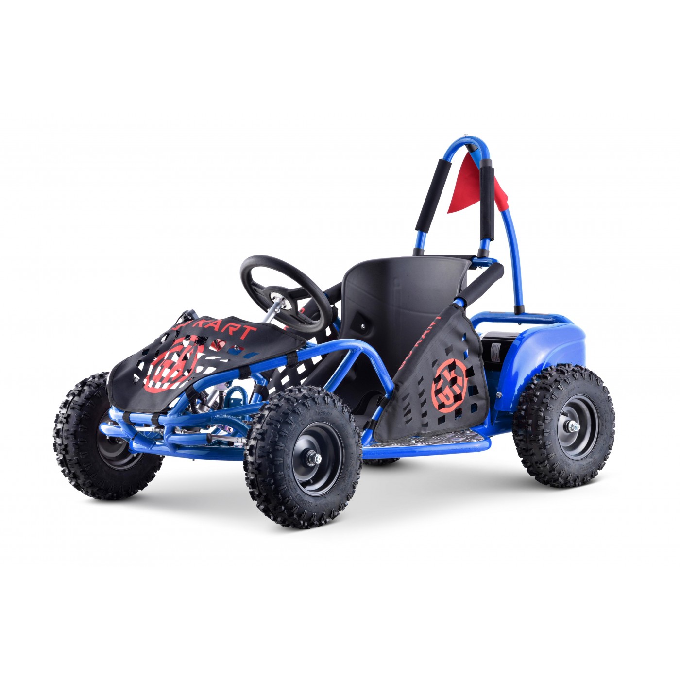 Rychlá dračí motokára na baterii Modrá 30km/h + Motor 1000W + Nafouknutá kola + Nastavení sedadla + Pásy