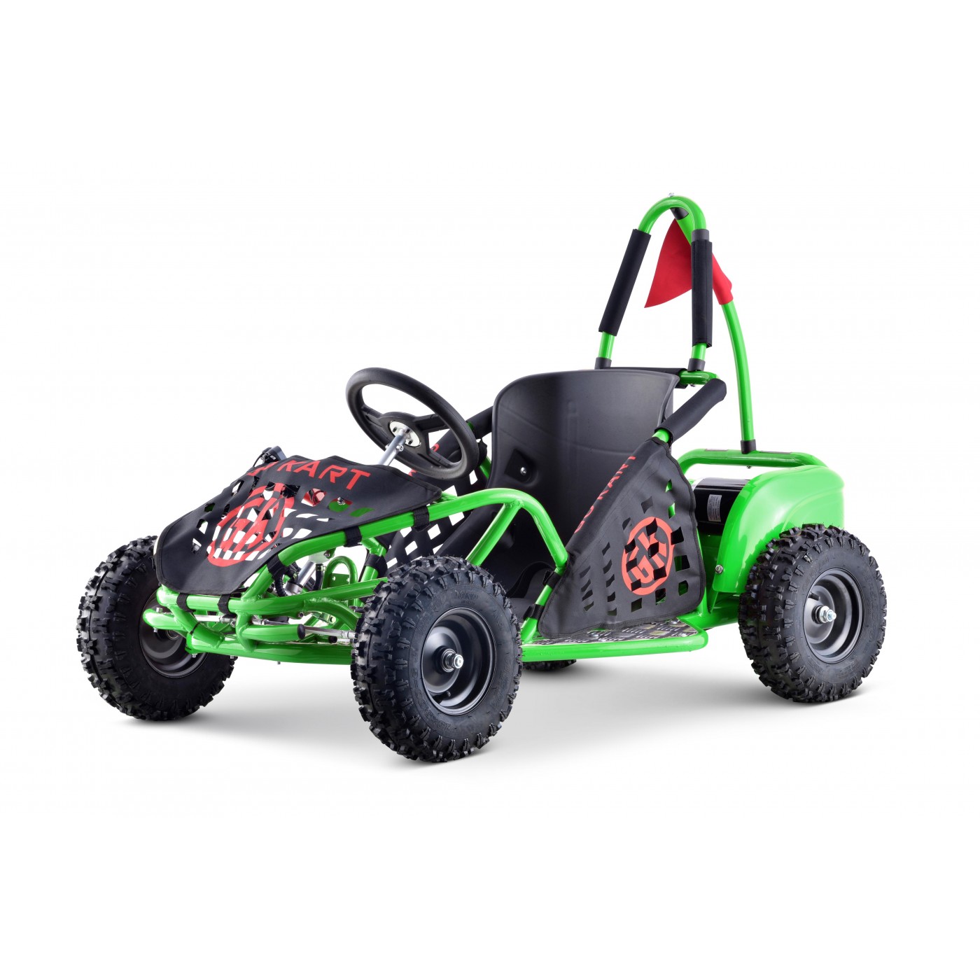 Rychlá motokára Dragon na baterii Zelená 30 km/h + Motor 1000 W + Nafouknutá kola + Nastavení sedadla + Pásy